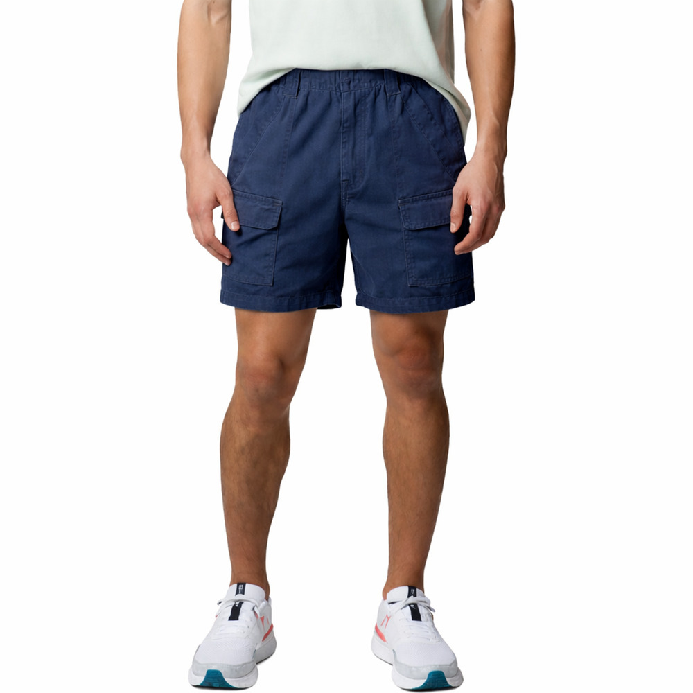 Columbia PFG Cargo Shorts Mens Large Blue Fishing Outdoor Elastic Waist Pockets
